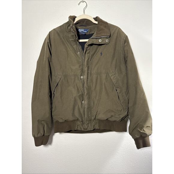Polo Ralph Lauren Vintage Zip Green Faded Jacket Mens Medium - Picture 1 of 9